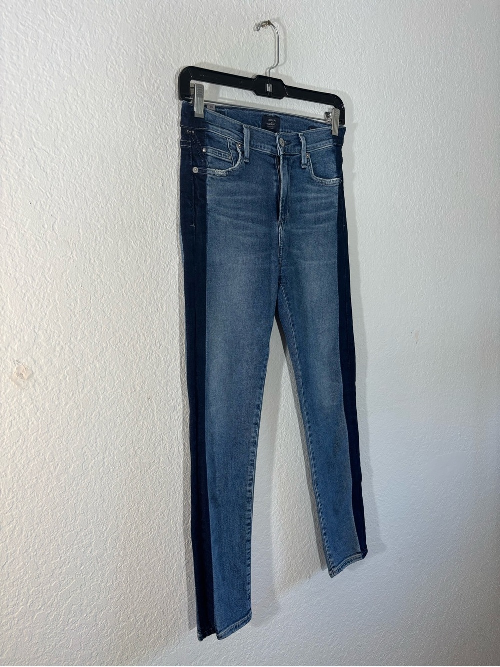 Citizens of Humanity Rocket Crop Illusion Two-Tone Side Stripe Jeans Size 25 - Picture 3 of 15